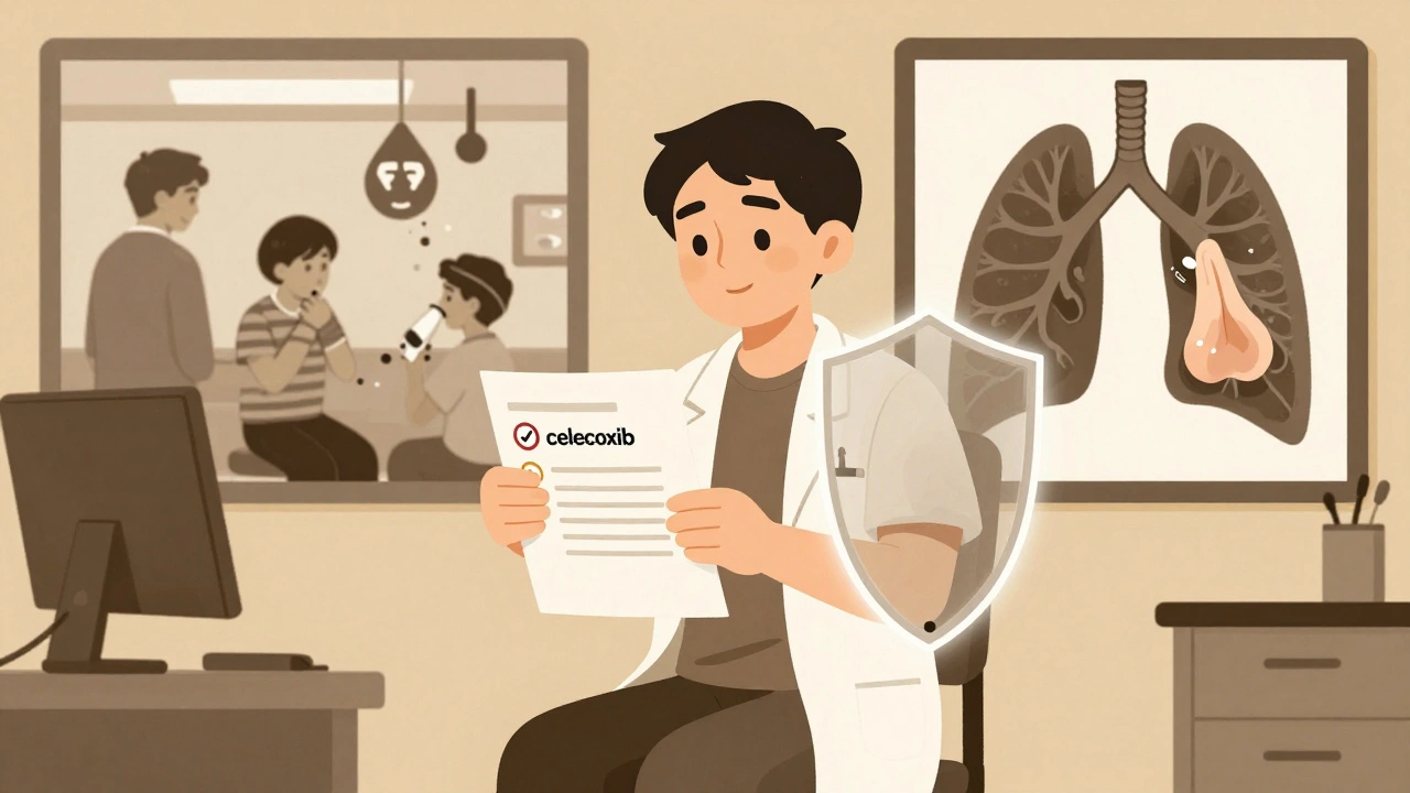 Patient holding safe medication list with protective shield, contrasted with before-and-after medical scenarios in duotone.