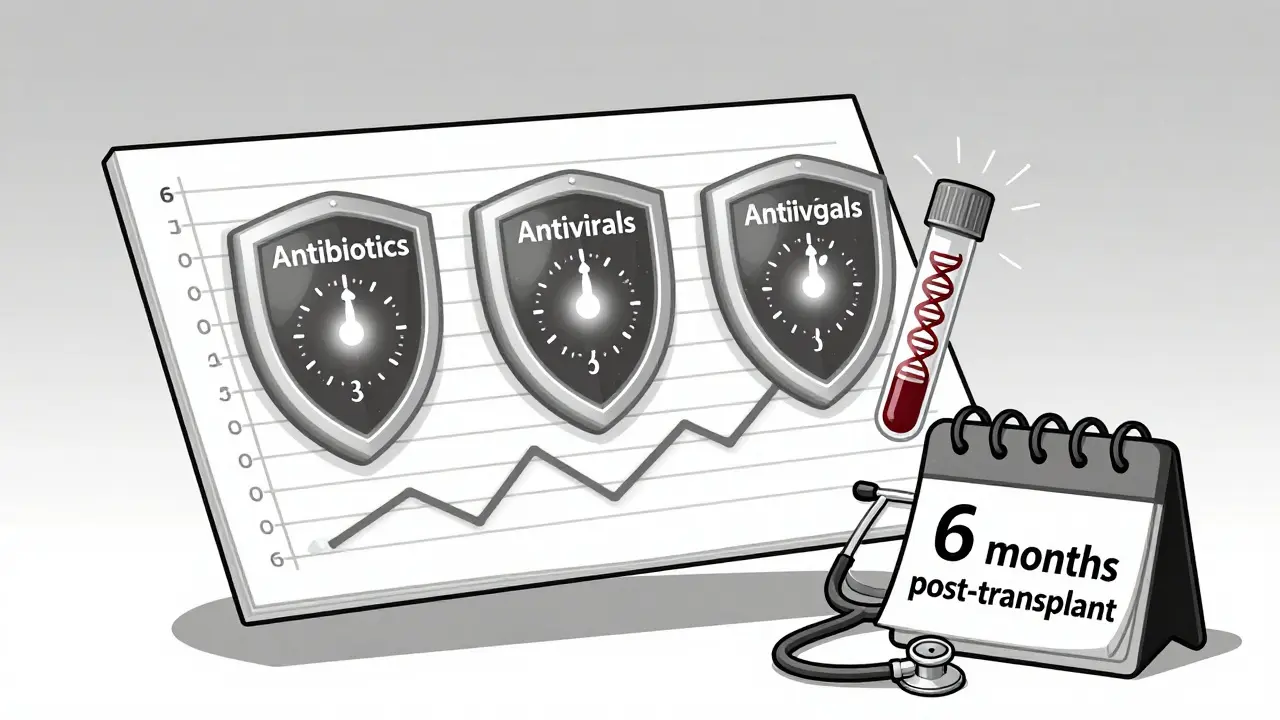 Medical shields for antibiotics, antivirals, and antifungals with timers and blood test graph