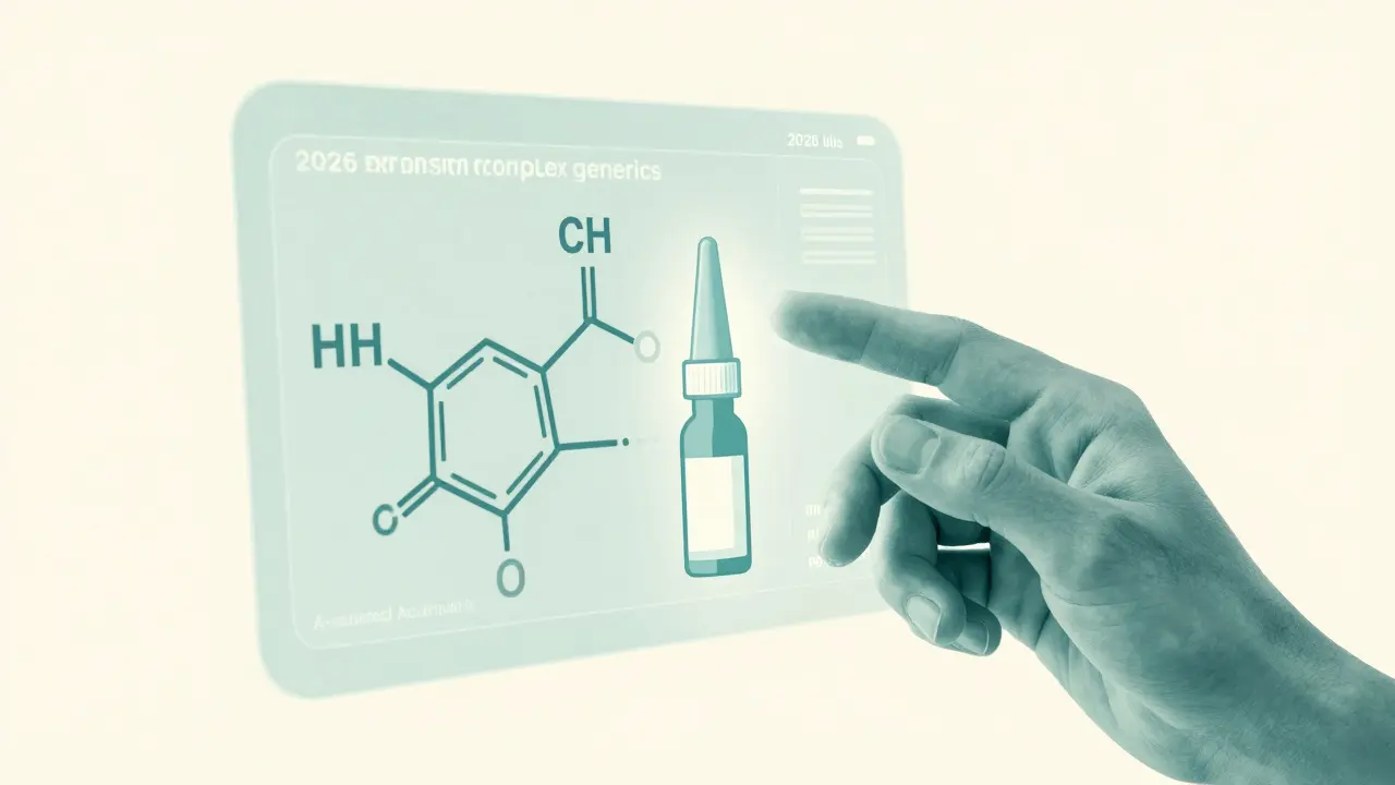 AI interface analyzing complex generic medication structures like nasal sprays.