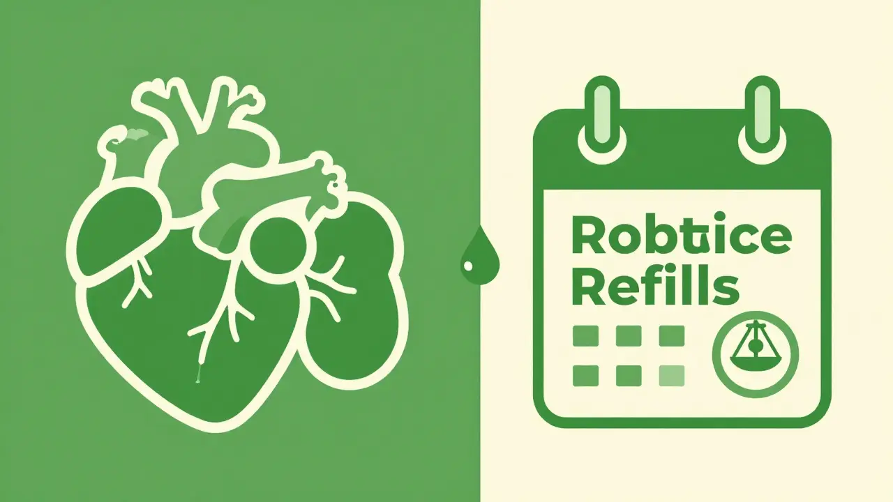 Illustration of organs, calendar, and scale for diabetes management