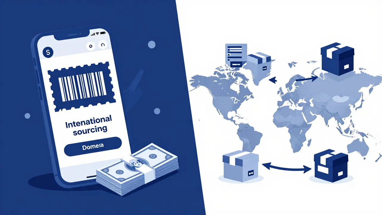 Illustration of saving money via coupons and international pharmacy options