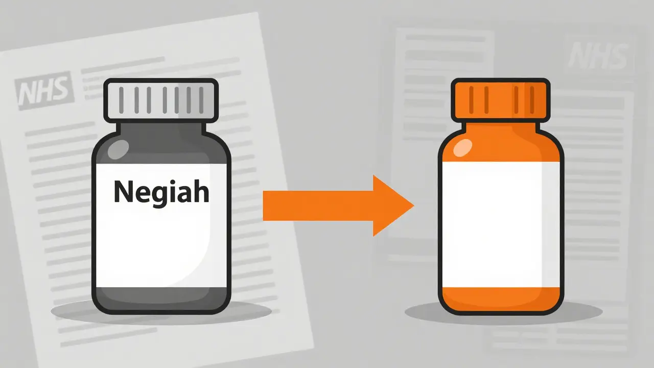 Illustration showing the shift from branded to generic medicines