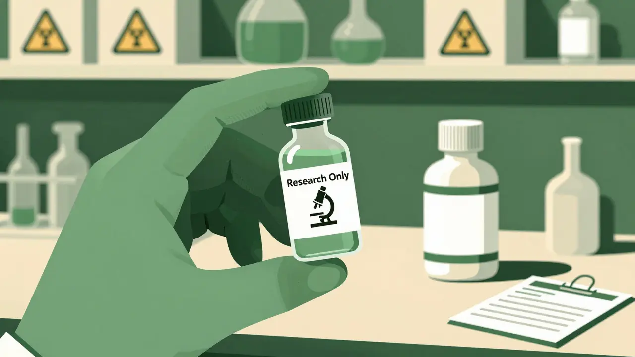 Lab vial vs prescribed pet meds in duotone green and beige style