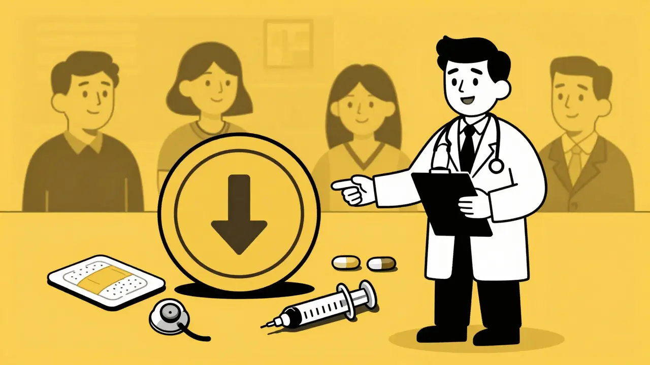 Graphic depicting cost savings exchanging for various medical supplies
